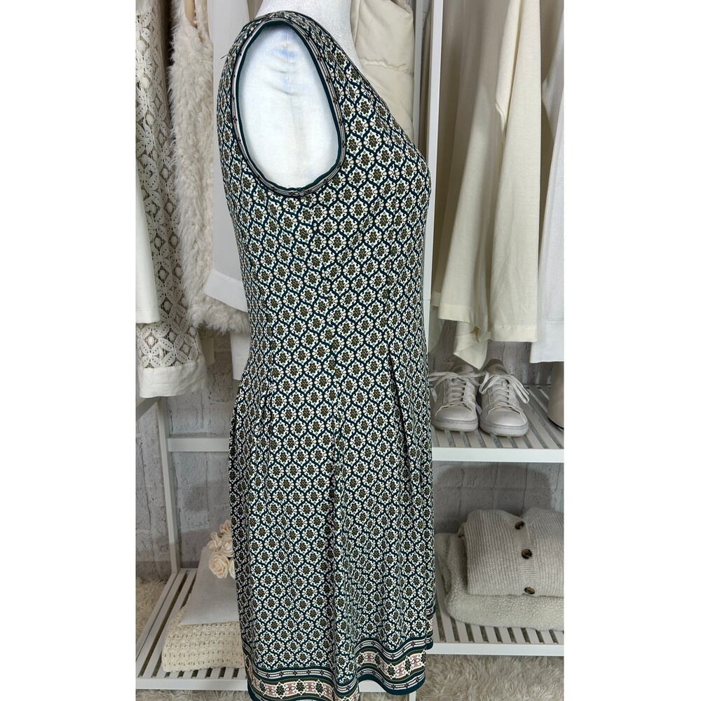 Max Studio Women's Size S Dark Green Floral Print Boho Pleated Dress #0556 - Picture 3 of 12